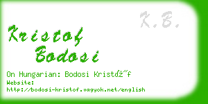 kristof bodosi business card